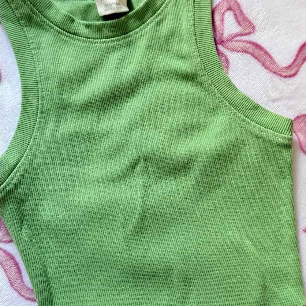 Tilly's Green Ribbed Tank Top
